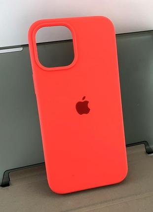 Чехол на iphone 12 pro max накладка бампер silicone case кораловый оригинал