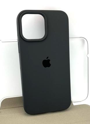 Чехол на iphone 13 pro max накладка бампер silicone case full силиконовый original темно-серый