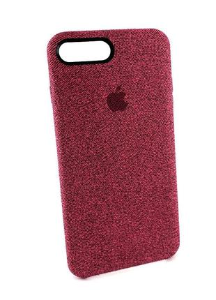 Чехол на iphone 7 plus, 8 plus накладка бампер canvas tpu тканина-сілікон рожевий