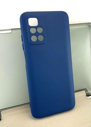 Чехол для xiaomi redmi 10 накладка бампер soft case силиконовый матовый синий