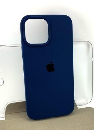 Чехол на iphone 13 pro max накладка бампер silicone case full силиконовый original синий