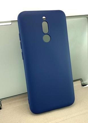 Чехол для xiaomi redmi 8 накладка бампер силиконовый противоударный soft case full синий