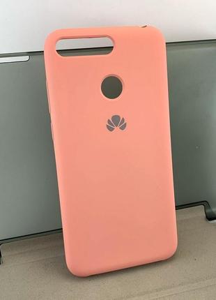 Чехол на huawei y6 prime 2018, honor 7a накладка бампер silicone cover рожеві