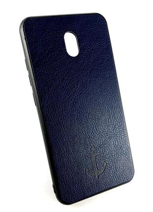 Чехол для xiaomi redmi 8a накладка бампер противоударный  magnetic leather case с магнитом синий