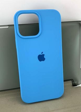 Чехол на iphone 13 pro max накладка бампер silicone case full original голубой