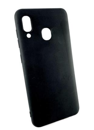 Чохол накладка для samsung a30, a305 протиударний бампер soft touch чорний