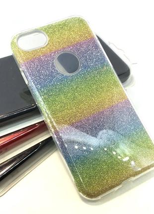 Чохол для iphone 7, 8 накладка на бампер протиударний glitter силіконовий remax