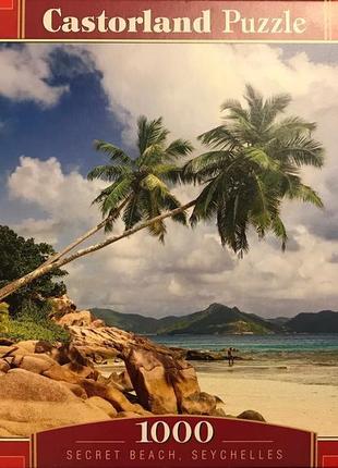 Пазл на 1000 шт. море пальмы остров / сейшелы1 фото