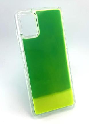Чохол для samsung a31, a315 накладка 3d aqua color sand захисний силіконовий салатний жовтий