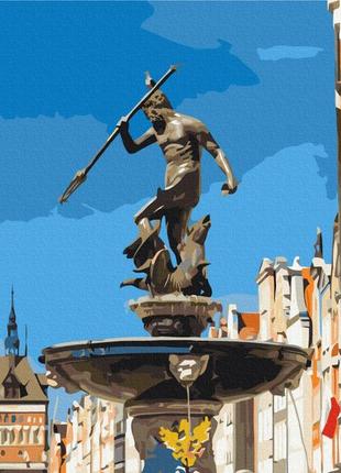 Картини за номерами "фонтан нептуна. гданськ" розмальовки за цифрами. 40*50 см.україна1 фото