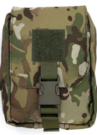 Тактическая армейская аптечка мультикам polycordura 900d (утилитарный подсумок, медицинский органайзер)