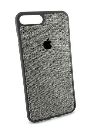 Чохол на iphone 7 plus, 8 plus накладка бампер canvas tpu тканина-силікон сірий