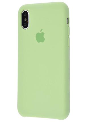 Чохол для iphone xs max silicone case (салатовий)