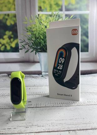 Smart band м8 фитнес трекер смарт часы light green1 фото