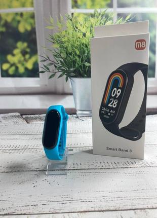 Smart band м8 фітнес трекер смарт годинник light blue1 фото