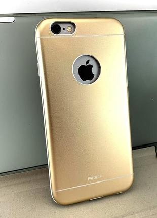 Чохол для iphone 6, 6s накладка на бампер rock metal протиударний алюміній золотий