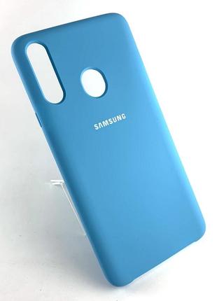 Чехол накладка для samsung a30, a305 противоударный бампер silicone cover original case голубой