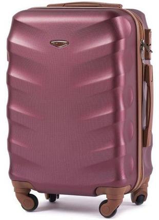 Маленька дорожня пластикова валіза на коліщатках wings валіза міні бордо розмір xs валіза на коліщатках чемодан xs
