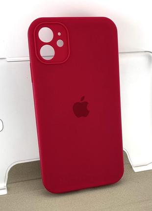 Чехол на iphone 11 накладка бампер original soft touch силиконовый бордовый
