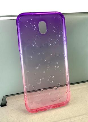 Чехол для samsung j5 2017, j530 накладка бампер противоударный силиконовый gradient 3d розово-фиолетовый