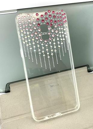 Чехол на samsung a8 plus 2018, a730 накладка противоударный diamond silicon younicou shine прозрачный