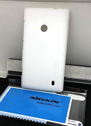 Чехол для nokia lumia 520, lumia 525 накладка nillkin и пленка белый