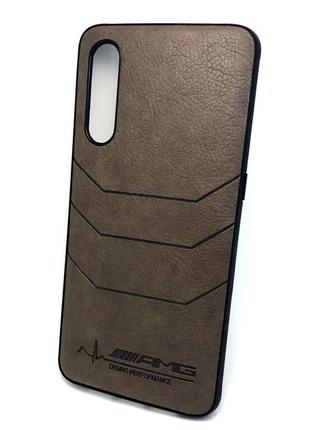 Чехол для xiaomi mi 9 накладка силиконовый бампер противоударный amg  коричневый