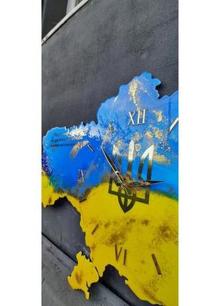 Авторський годинник з епоксидної смоли карта україни 80*58 см8 фото