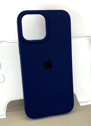 Чехол на iphone 13 pro max накладка бампер silicone case full силиконовый original темно-синий