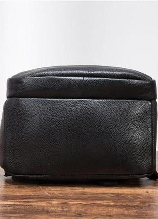 Мужской кожаный рюкзак для ноутбука черный tiding bag4 фото