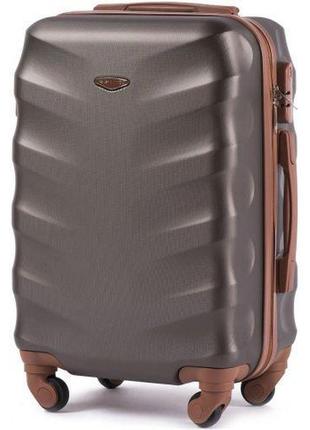 Маленька дорожня валіза для ручної поклажі wings 402 кавова пластикова валіза s чемодан на 4 колесах