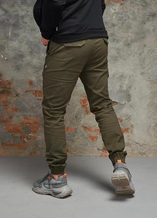 Чоловічі спортивні штани карго хакі з кишенями тактичні весняні осінні штани (b)2 фото