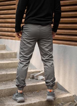 Чоловічі зимові штани сірі на флісі брюки карго теплі з начосом (b)2 фото