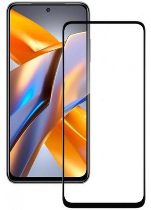 Захисне скло lux для xiaomi poco m5s full сover чорний 0,3 мм в упаковці