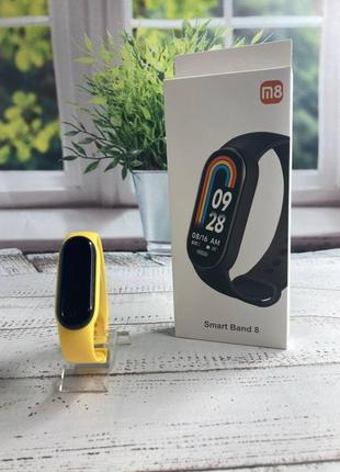 Smart band м8 фітнес трекер  смарт годинник yellow