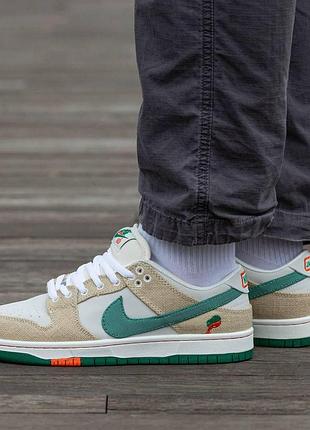 Чоловічі кросівки nike sb dunk low jarritos бежевий з зеленим шкіряні найк данк весняні осінні (b)