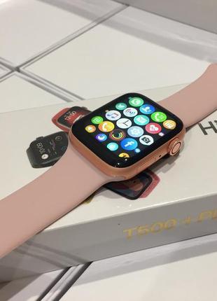 Smart watch 6 series 44 мм т500 plus розумний смарт-годинник рожевий