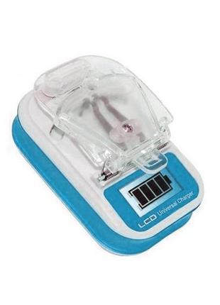 Универсальное зарядное устройство лягушонка с lcd дисплеем и usb frog blue