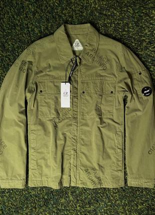 Куртка palace x c.p. company shirt jacket olive (new) | original1 фото