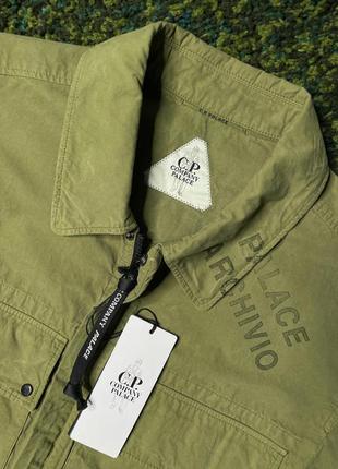 Куртка palace x c.p. company shirt jacket olive (new) | original3 фото