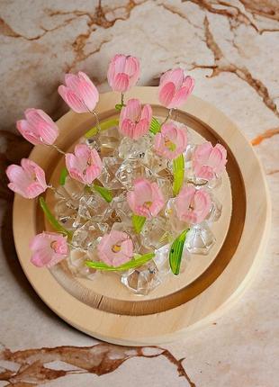 Светильник на батарейках светодиодный тюльпаны ночник led подарок оригинальный теплый свет