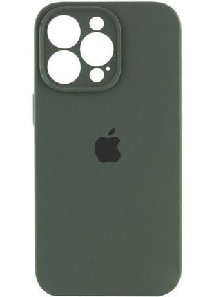 Чохол fiji silicone case full camera для apple iphone 13 pro бампер накладка із захистом камери dark green