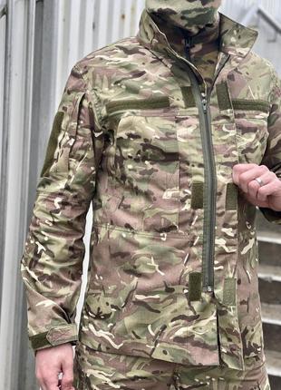 Чоловічий тактичний костюм камуфляжний куртка + штани зелений мультикам весняний осінній (b)8 фото