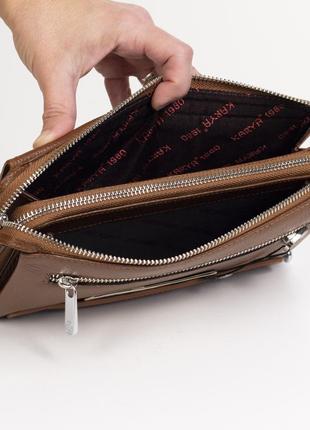 Мужская сумка клатч кожаный karya 0714-38 светло-коричневый6 фото