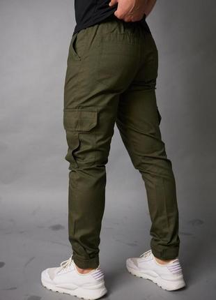 Мужские спортивные штаны карго весенние осенние хаки брюки демисезонные с карманами (b)5 фото