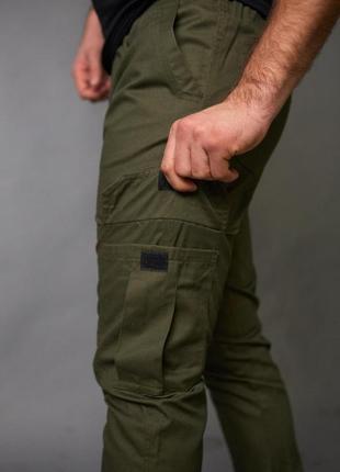 Мужские спортивные штаны карго весенние осенние хаки брюки демисезонные с карманами (b)3 фото