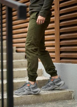 Чоловічі зимові штани хакі на флісі брюки карго теплі з начосом (b)3 фото