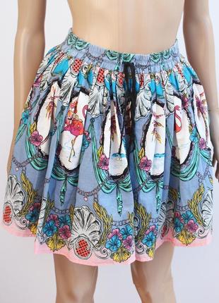 2 вещи по цене 1. яркая летняя пышная юбка с интересным принтом river island1 фото