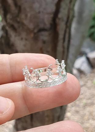 Кольцо корона из серебра