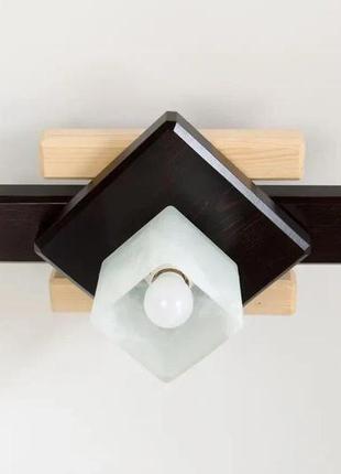 Люстра стельова на один плафон для кухні, спальні, дитячої, коридору, гардеробної троя/1 коричнева код/артикул 1011-4